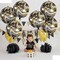 Black and Gold Marble Balloons - 22 Inch, Pack of 6 | Marble Black and Gold Balloons, Black Agate Balloons | Gold and Black Balloons | Marble Foil Balloons for Black and Gold Birthday Decor
